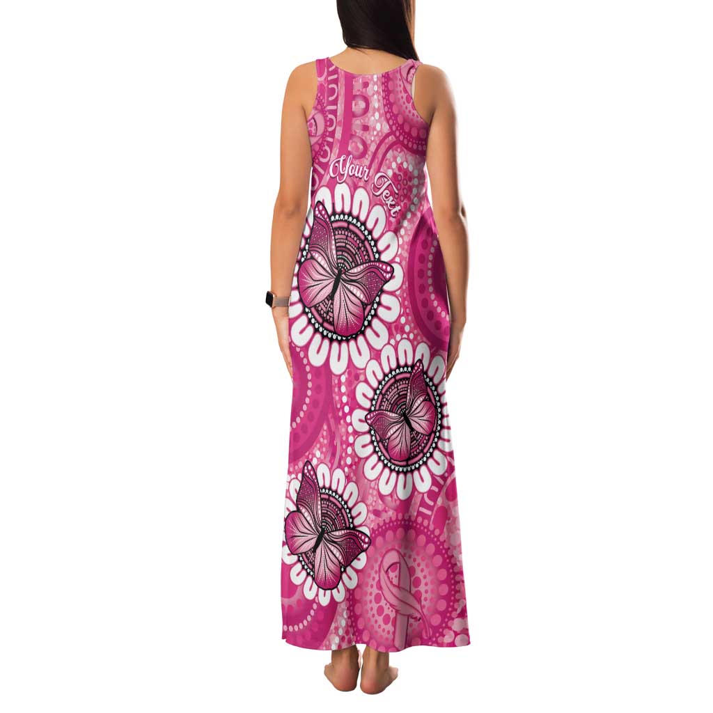 Personalised Australia Indigenous Family Matching Tank Maxi Dress and Hawaiian Shirt Breast Cancer Ribbon Think Pink - Pink Version LT14