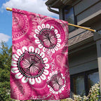 Personalised Australia Indigenous Garden Flag Breast Cancer Ribbon Think Pink - Pink Version LT14