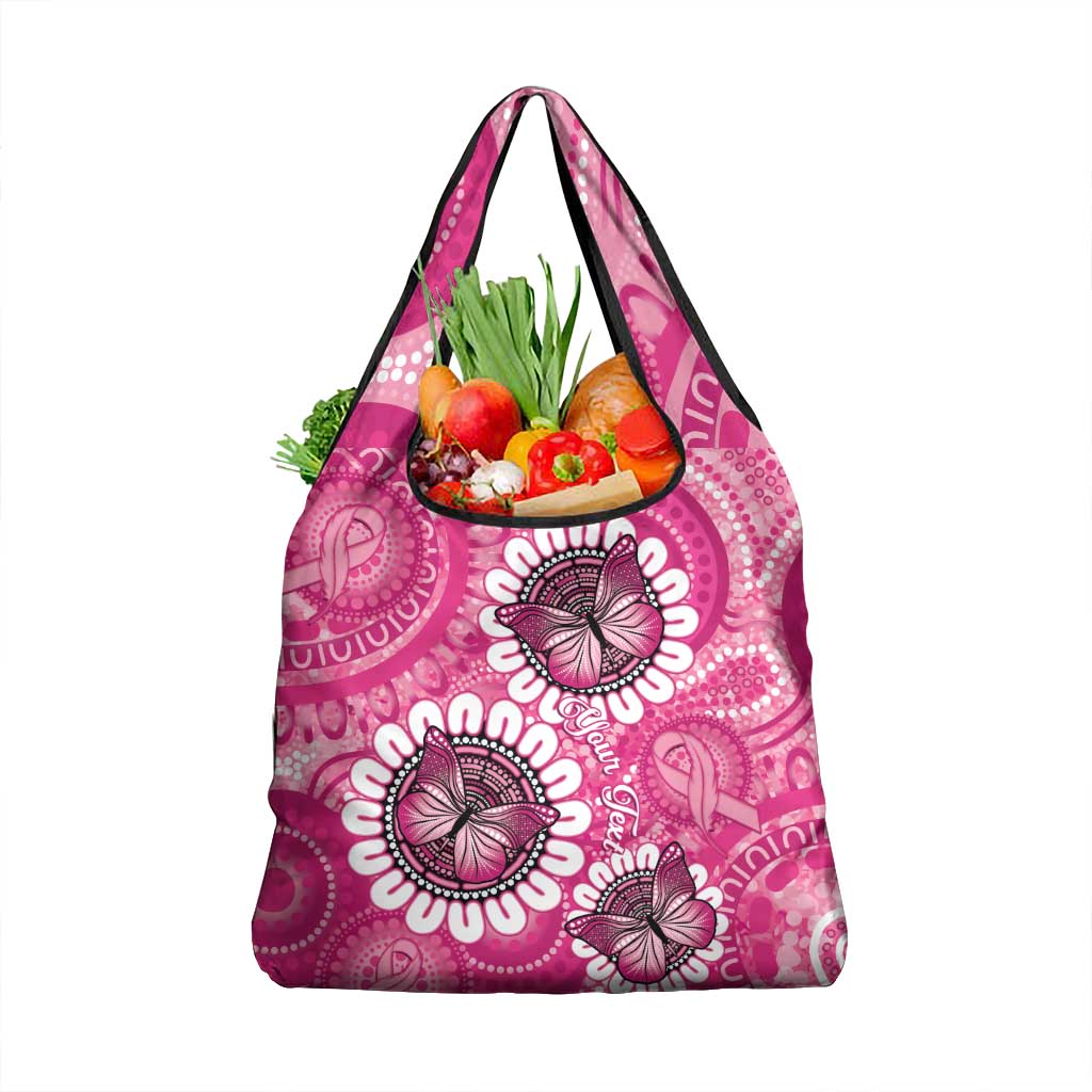 Personalised Australia Indigenous Grocery Bag Breast Cancer Ribbon Think Pink - Pink Version LT14