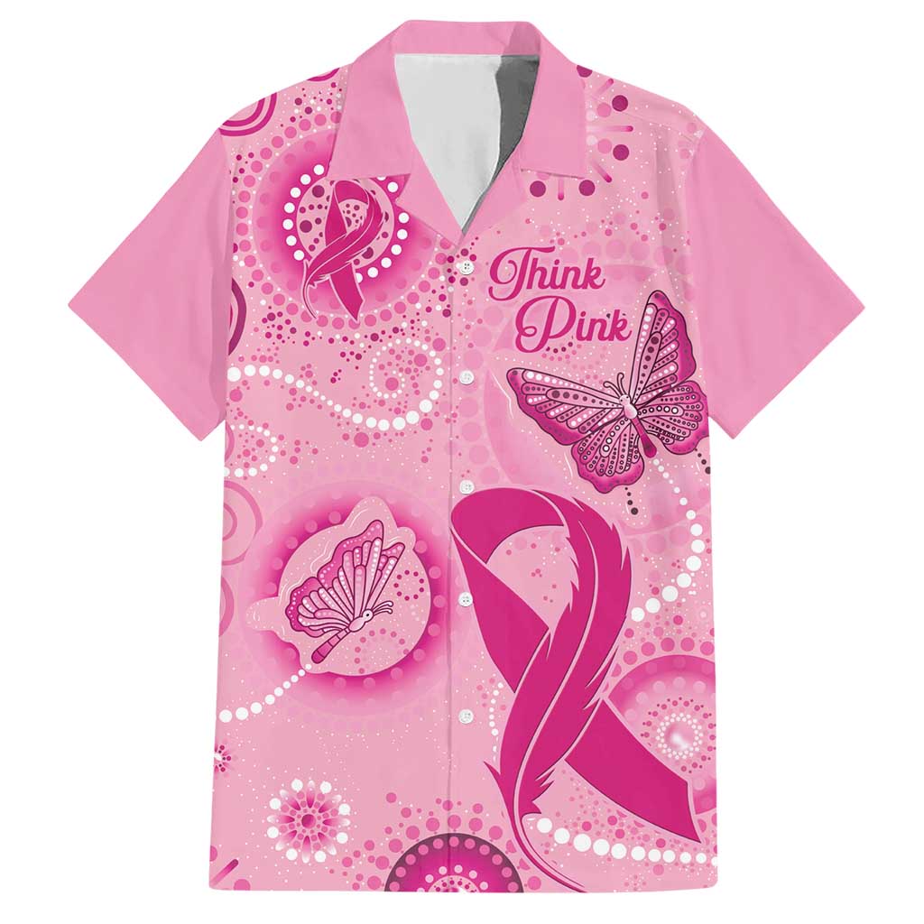 Personalised Australia Indigenous Hawaiian Shirt Breast Cancer Ribbon Think Pink - Pink Version