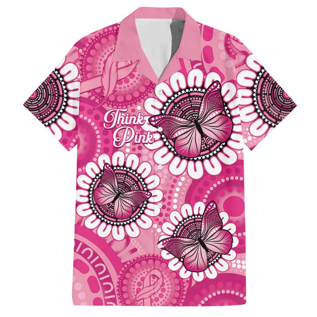 Personalised Australia Indigenous Hawaiian Shirt Breast Cancer Ribbon Think Pink - Pink Version LT14