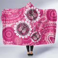 Personalised Australia Indigenous Hooded Blanket Breast Cancer Ribbon Think Pink - Pink Version LT14