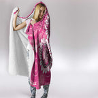 Personalised Australia Indigenous Hooded Blanket Breast Cancer Ribbon Think Pink - Pink Version LT14