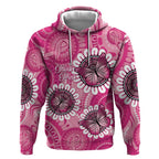 Personalised Australia Indigenous Hoodie Breast Cancer Ribbon Think Pink - Pink Version LT14