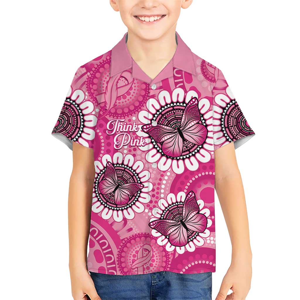 Personalised Australia Indigenous Kid Hawaiian Shirt Breast Cancer Ribbon Think Pink - Pink Version LT14