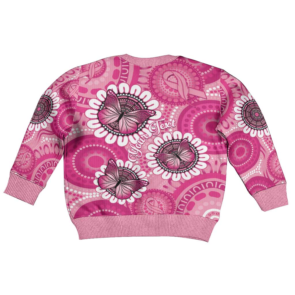 Personalised Australia Indigenous Kid Ugly Christmas Sweater Breast Cancer Ribbon Think Pink - Pink Version - Aussie Hoodie