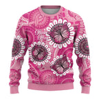 Personalised Australia Indigenous Ugly Christmas Sweater Breast Cancer Ribbon Think Pink - Pink Version - Aussie Hoodie