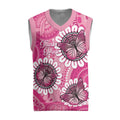 Personalised Australia Indigenous Christmas Knitted V-Neck Vest Breast Cancer Ribbon Think Pink - Pink Version - Aussie Hoodie