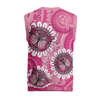 Personalised Australia Indigenous Christmas Knitted V-Neck Vest Breast Cancer Ribbon Think Pink - Pink Version - Aussie Hoodie
