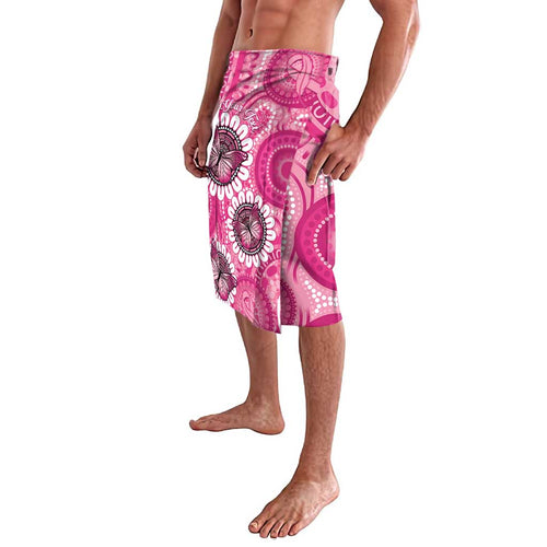Personalised Australia Indigenous Lavalava Breast Cancer Ribbon Think Pink - Pink Version LT14