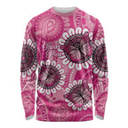 Personalised Australia Indigenous Long Sleeve Shirt Breast Cancer Ribbon Think Pink - Pink Version LT14