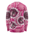 Personalised Australia Indigenous Long Sleeve Shirt Breast Cancer Ribbon Think Pink - Pink Version LT14