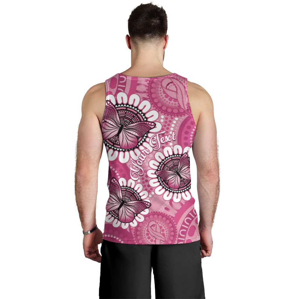 Personalised Australia Indigenous Men Tank Top Breast Cancer Ribbon Think Pink - Pink Version LT14