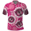 Personalised Australia Indigenous Polo Shirt Breast Cancer Ribbon Think Pink - Pink Version LT14