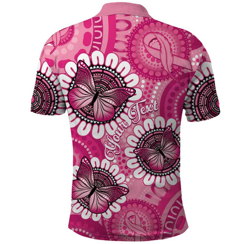 Personalised Australia Indigenous Polo Shirt Breast Cancer Ribbon Think Pink - Pink Version LT14