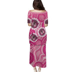 Personalised Australia Indigenous Puletasi Breast Cancer Ribbon Think Pink - Pink Version LT14