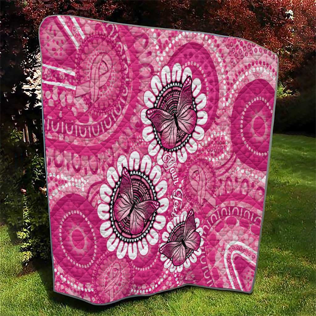 Personalised Australia Indigenous Quilt Breast Cancer Ribbon Think Pink - Pink Version LT14