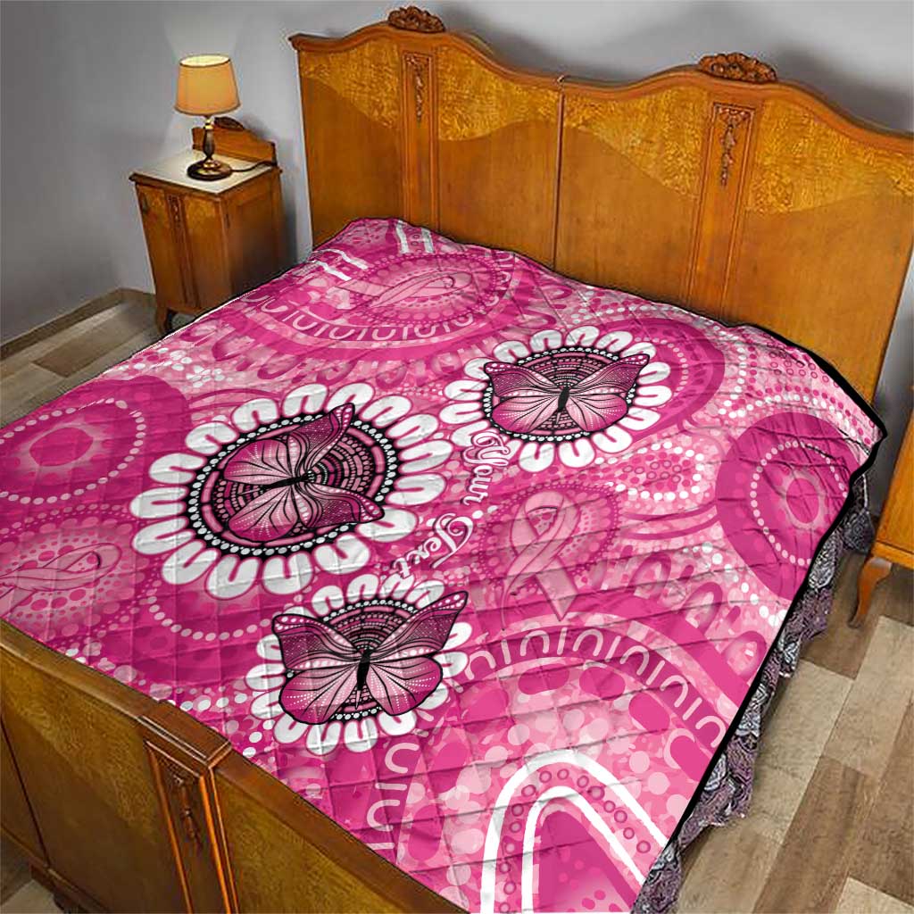 Personalised Australia Indigenous Quilt Breast Cancer Ribbon Think Pink - Pink Version LT14