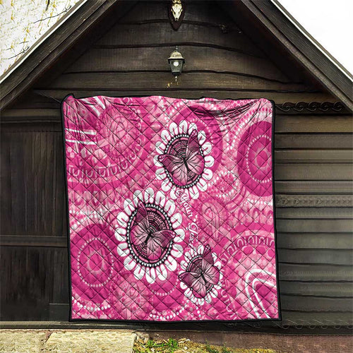 Personalised Australia Indigenous Quilt Breast Cancer Ribbon Think Pink - Pink Version LT14