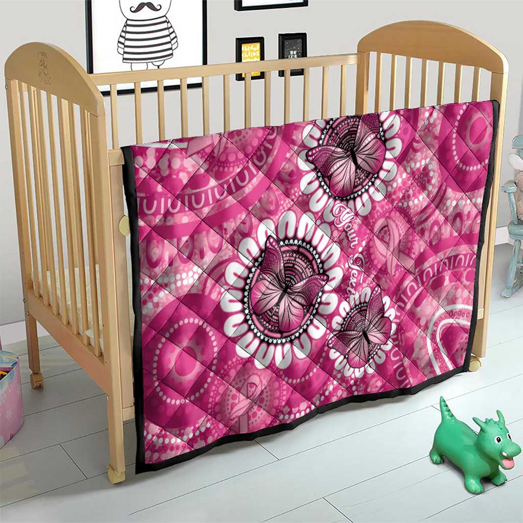 Personalised Australia Indigenous Quilt Breast Cancer Ribbon Think Pink - Pink Version LT14