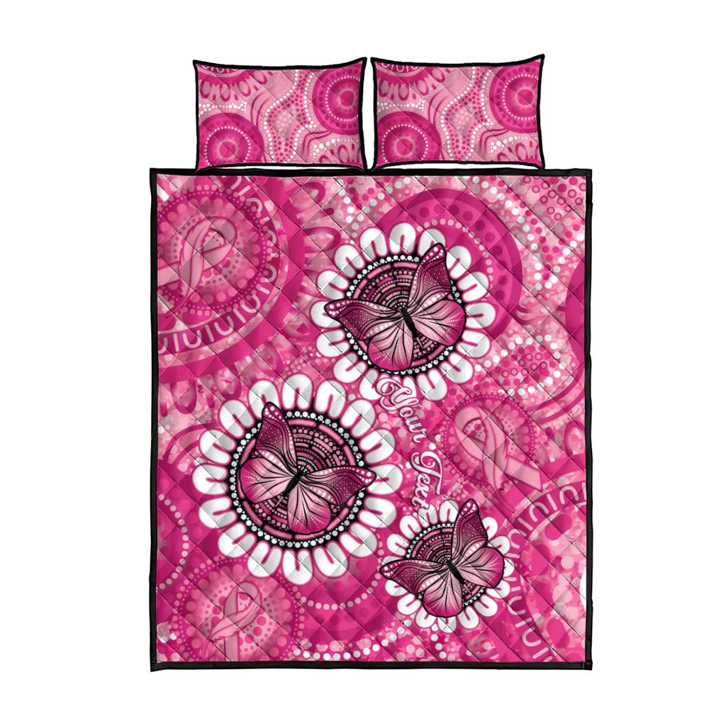 Personalised Australia Indigenous Quilt Bed Set Breast Cancer Ribbon Think Pink - Pink Version LT14