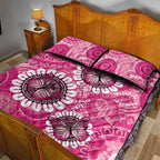 Personalised Australia Indigenous Quilt Bed Set Breast Cancer Ribbon Think Pink - Pink Version LT14