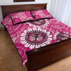Personalised Australia Indigenous Quilt Bed Set Breast Cancer Ribbon Think Pink - Pink Version LT14