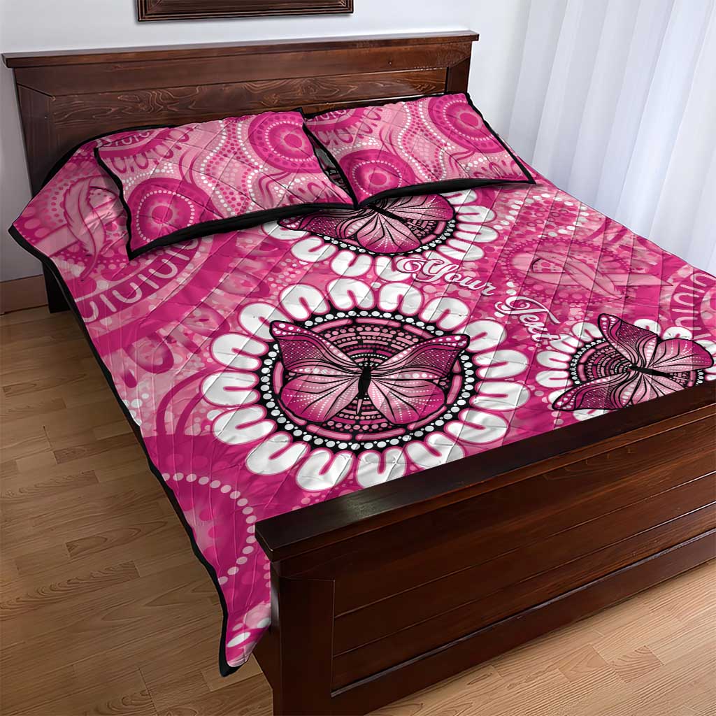 Personalised Australia Indigenous Quilt Bed Set Breast Cancer Ribbon Think Pink - Pink Version LT14