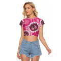 Personalised Australia Indigenous Raglan Cropped T Shirt Breast Cancer Ribbon Think Pink - Pink Version LT14