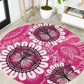 Personalised Australia Indigenous Round Carpet Breast Cancer Ribbon Think Pink - Pink Version LT14