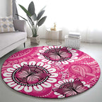 Personalised Australia Indigenous Round Carpet Breast Cancer Ribbon Think Pink - Pink Version LT14