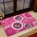 Personalised Australia Indigenous Rubber Doormat Breast Cancer Ribbon Think Pink - Pink Version LT14