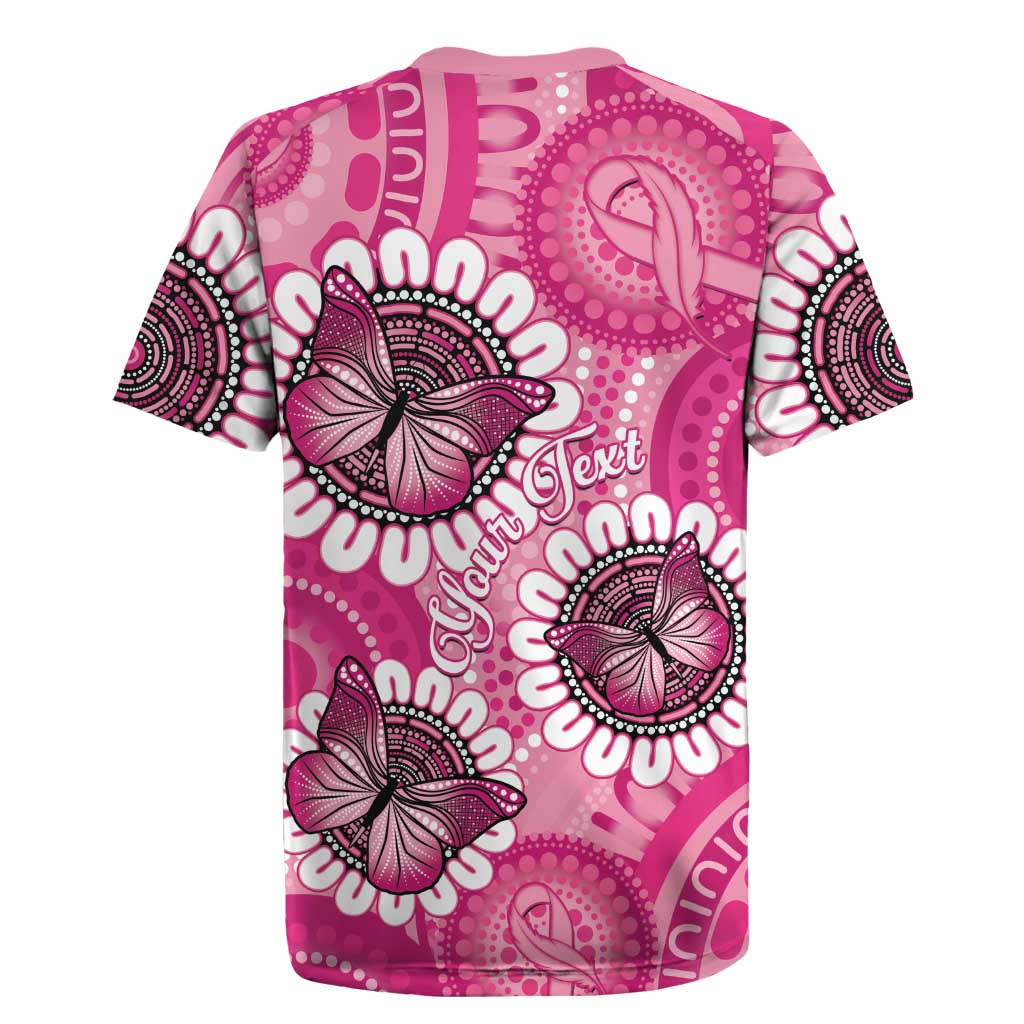 Personalised Australia Indigenous Rugby Jersey Breast Cancer Ribbon Think Pink - Pink Version LT14
