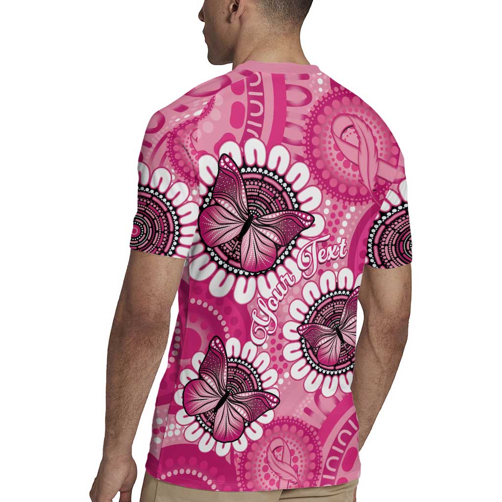 Personalised Australia Indigenous Rugby Jersey Breast Cancer Ribbon Think Pink - Pink Version LT14