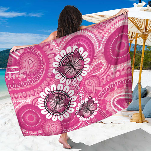 Personalised Australia Indigenous Sarong Breast Cancer Ribbon Think Pink - Pink Version LT14
