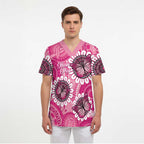 Personalised Australia Indigenous Scrub Top Breast Cancer Ribbon Think Pink - Pink Version LT14