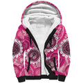 Personalised Australia Indigenous Sherpa Hoodie Breast Cancer Ribbon Think Pink - Pink Version LT14