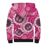Personalised Australia Indigenous Sherpa Hoodie Breast Cancer Ribbon Think Pink - Pink Version LT14
