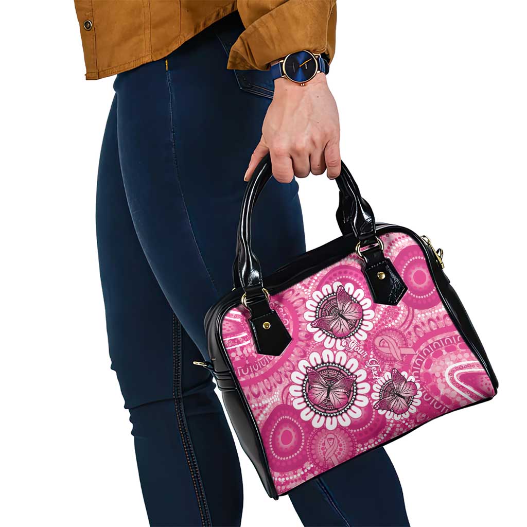 Personalised Australia Indigenous Shoulder Handbag Breast Cancer Ribbon Think Pink - Pink Version LT14