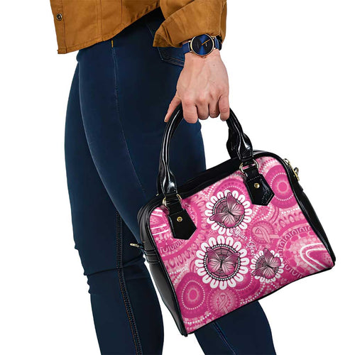 Personalised Australia Indigenous Shoulder Handbag Breast Cancer Ribbon Think Pink - Pink Version LT14