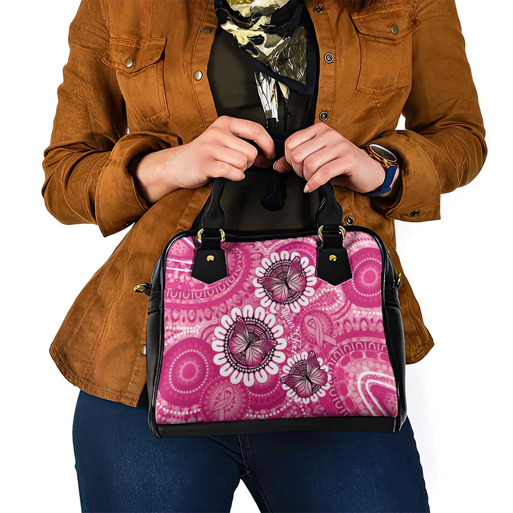 Personalised Australia Indigenous Shoulder Handbag Breast Cancer Ribbon Think Pink - Pink Version LT14