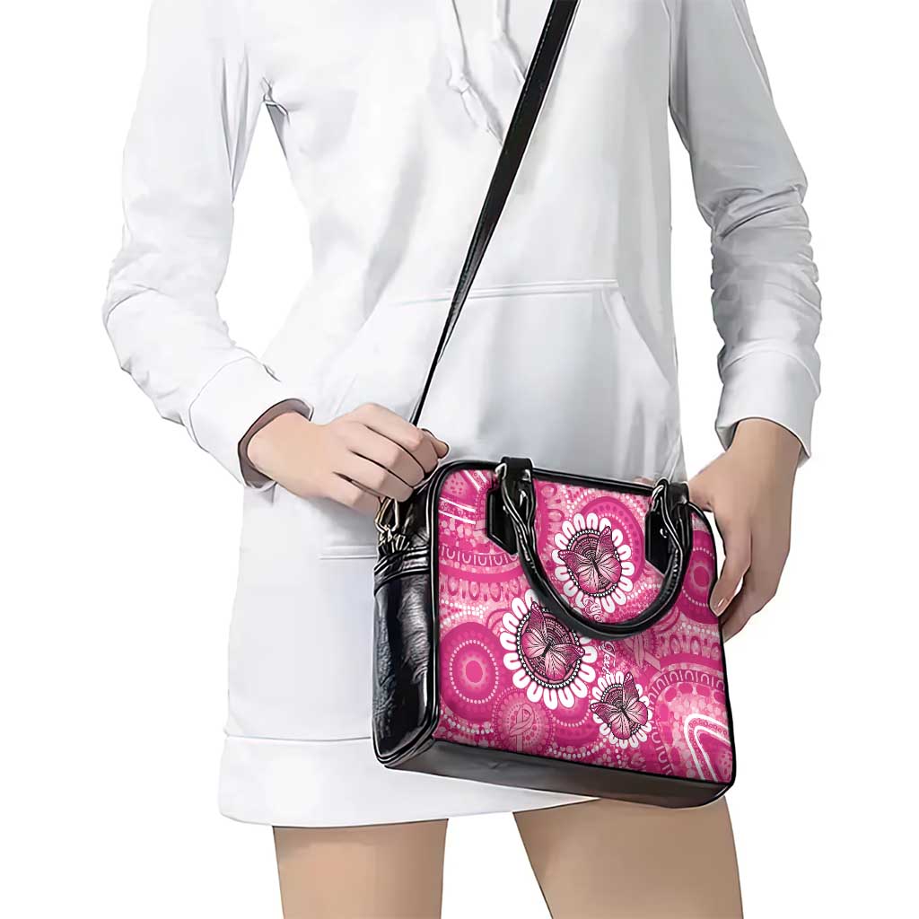 Personalised Australia Indigenous Shoulder Handbag Breast Cancer Ribbon Think Pink - Pink Version LT14