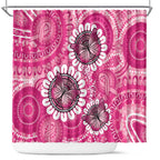 Personalised Australia Indigenous Shower Curtain Breast Cancer Ribbon Think Pink - Pink Version LT14