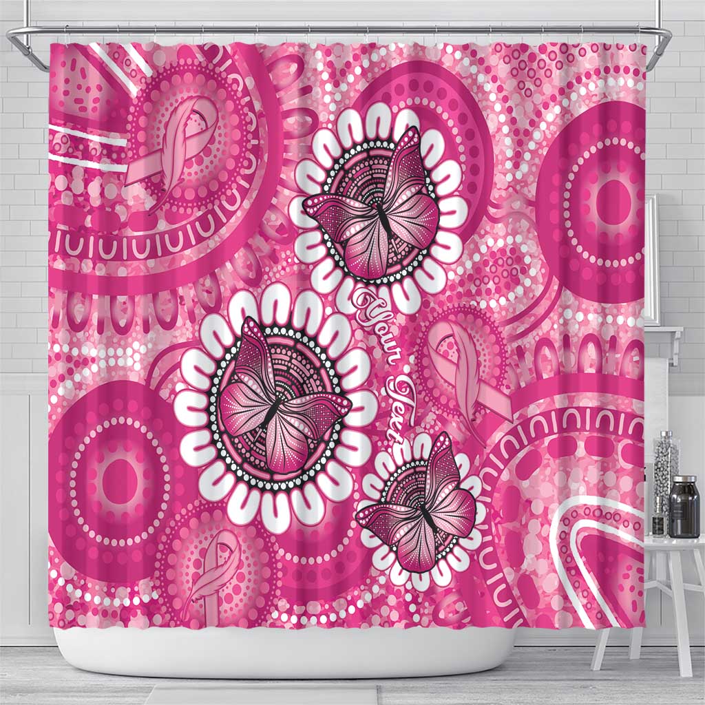 Personalised Australia Indigenous Shower Curtain Breast Cancer Ribbon Think Pink - Pink Version LT14