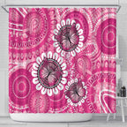Personalised Australia Indigenous Shower Curtain Breast Cancer Ribbon Think Pink - Pink Version LT14