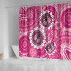 Personalised Australia Indigenous Shower Curtain Breast Cancer Ribbon Think Pink - Pink Version LT14