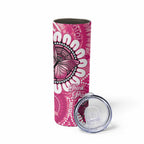 Personalised Australia Indigenous Skinny Tumbler Breast Cancer Ribbon Think Pink - Pink Version LT14