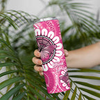 Personalised Australia Indigenous Skinny Tumbler Breast Cancer Ribbon Think Pink - Pink Version LT14