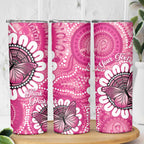 Personalised Australia Indigenous Skinny Tumbler Breast Cancer Ribbon Think Pink - Pink Version LT14