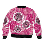 Personalised Australia Indigenous Sleeve Zip Bomber Jacket Breast Cancer Ribbon Think Pink - Pink Version LT14